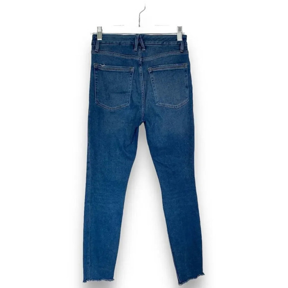 GOOD AMERICAN Good Legs Crop Fray Hem Jeans Size 4 Evereve Distressed High Rise - Picture 5 of 11